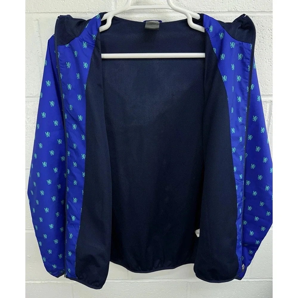 RARE Adidas Chelsea Soccer Windbreaker‎ Lined Hoodie Jacket / Men's Medium